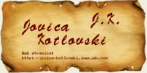 Jovica Kotlovski vizit kartica